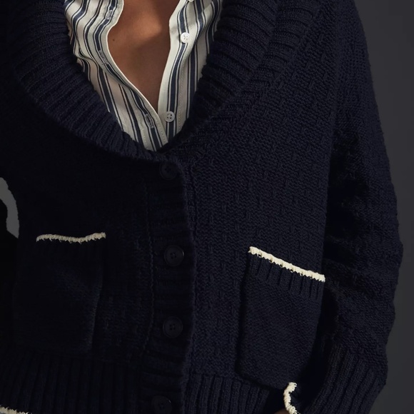 Anthropologie Maeve Seahorse Cardigan Sweater S - Picture 3 of 5